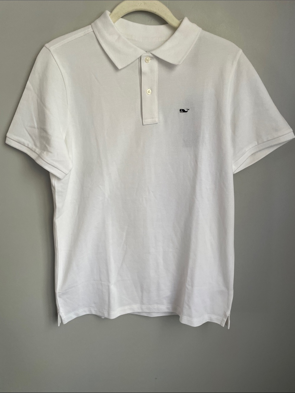 New Vineyard Vines Boy’s White Pique Heritage Polo Embroidered Whale Size Large